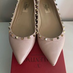 Valentino Pink Stud Flats